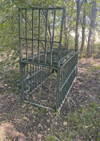 Luke is making plans to put his old hog trap to use. Some fresh prime wild pork is needed for an upcoming dinner and it’s time to break this old trap out of retirement. Photo by Luke Clayton
