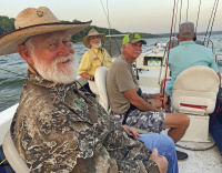 Luke and some great friends, Larry Weishuhn aka. “Mr. Whitetail in foreground, Bill Carey, Jeff Rice and our guide Todd Mehalko enjoyed some great striper fishing last week at Lake Texoma with Striper Express. Photo by Luke Clayton