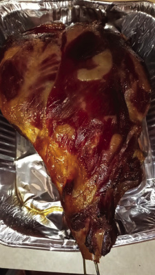 Processing game meat at home is not rocket science. Making cured, smoked meats such as this wild hog ham is really simple but it does require a bit of preparation. Photo by Luke Clayton
