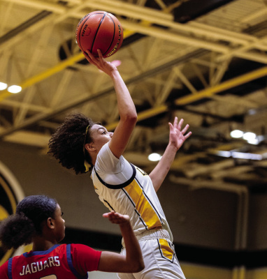 Photo courtesy of Jason Bowie The Crandall Lady Pirates, pictured earlier in the season against Midlothian Heritage, took down the Kaufman Lady Lions on Friday, Jan. 9 on the road.