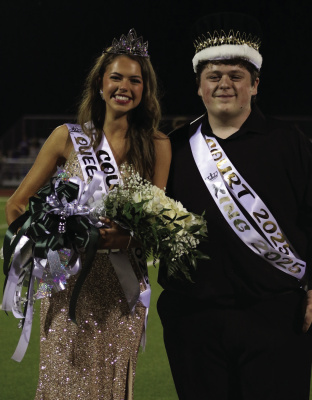 AJ Stewart and Macie Miller were crowned the 2025 Scurry-Rosser Homecoming King and Queen during the Wildcats football game on Sept. 19. Photo courtesy of Scurry-Rosser ISD