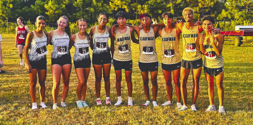 The Kaufman Lions and Lady Lions varsity cross country teams placed second overall at the Eustace Extra 2-Mile. Medalists were Gael Garcia (third), Eziquiel Delapaz (fourth), Cassius Castaneda (fifth), Ian Enderle (sixth), Roberto Duran (eighth), Giselle Sanchez (second) and Aubrey Martinez (eighth). Photos courtesy of Denver Stone