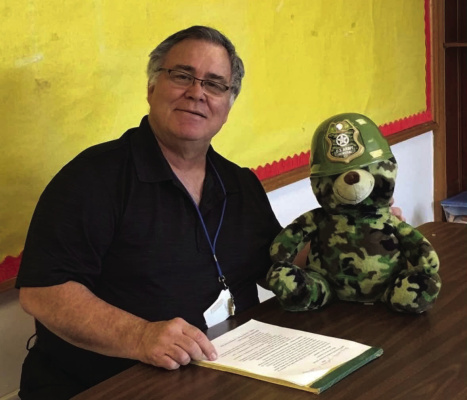 Local author Jowell Peden is pictured with his buddy, “General Ed”, short for general education. Photos courtesy of Jowell Peden