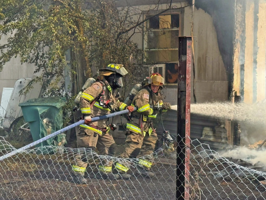 Kaufman Fire Department, along with multiple other Kaufman County agencies, battle a house fire on Monday, July 20. Photo courtesy of Kaufman Fire Department