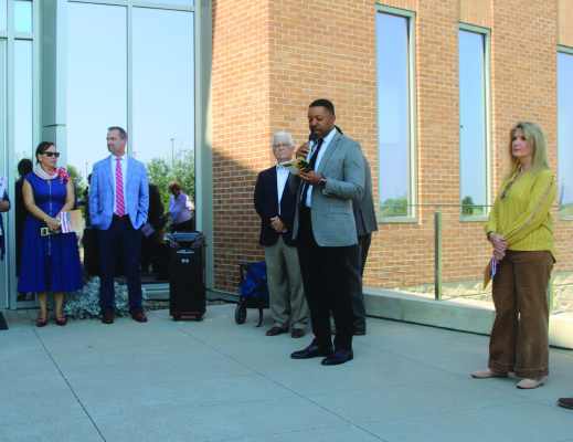 Members of the Kaufman County Commissioners Court, justice department, staff and others, including Kaufman County Criminal District Attorney Erleigh Wiley, read parts of the Constitution of the United States during National Constitution Week on Wednesday, Sept. 17 at the Kaufman County Justice Center. Additional photos on 6A. Photo by Bodey Cooper