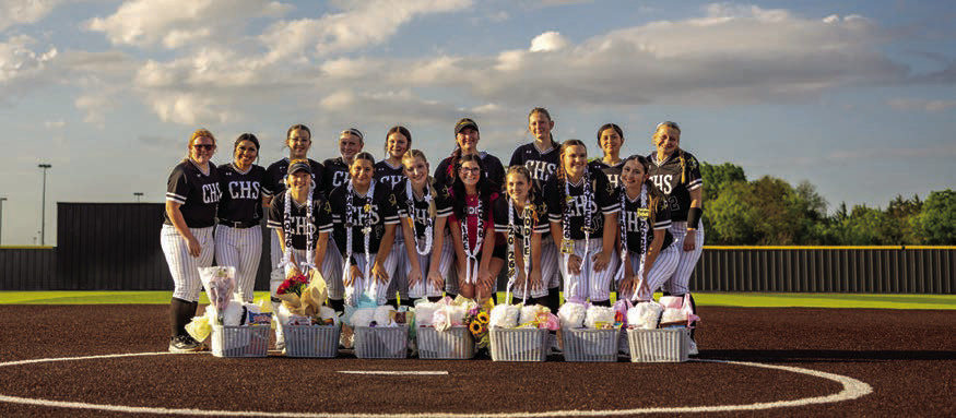 The Crandall Lady Pirates celebrate their seniors before their game on Friday, April 10. Photo courtesy of Jason Bowie