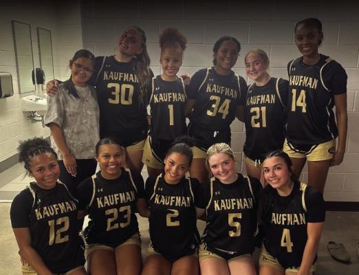 The Kaufman Lady Lions varsity basketball squad took down the Athens Lady Hornets, 63-39, at home on Tuesday, Nov. 11. Photo courtesy of Amy Ingram